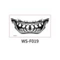 Halloween espeluznante boca temporal tatuaje pegatina fiesta labio DIY arte corporal - Colmillos Negros Boca Grande (WS-F019) / 130x70mm