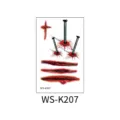 Halloween temporäre Tattoo Aufkleber gefälschte Narbe Blut Nagel Design wasserdicht WS-K207 - Stichwunden und blutige Kreuzspuren (WS-K207) / 120*76mm