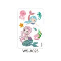 Adesivi per tatuaggi temporanei sirena bambini, simpatici adesivi impermeabili principessa. - Serie Sirena (WS-A025) / 120*76mm