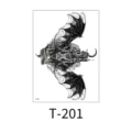 Waterproof Halloween temporary tattoo sticker with gothic bat castle design for body art. - Gothic Castle Bat Snake (T-201)