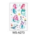 Adesivo tatuaggio temporaneo sirena cartone animato bambini rosa impermeabile corpo arte decor - Serie Sirena (WS-A273) / 120*76mm