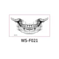 Halloween aterrador boca tatuaje temporal pegatina, horror labio fiesta decoración SKU. - Sonrisa de Esqueleto Boca Grande (WS-F021) / 130x70mm