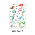 Adesivo per tatuaggio temporaneo sirena cartone animato bambini impermeabile grazioso - WS-A277 / Foglio Singolo (120*76mm)