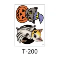 Halloween cartoon cat temporary tattoo sticker, waterproof body art sticker for party decor. - Halloween Cartoon Cat (T-200) / 150*210mm (7g/Sheet)