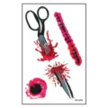 Halloween temporäre Tattoos blutige Narben gruseliger wasserdichter Aufkleber Wunde - Kombination aus Scherenstich und Messerwunden (WS-K06) / 120*76mm