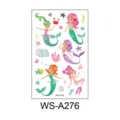 Adesivi per tatuaggi temporanei sirena cartone animato rosa principessa impermeabile - WS-A276 / Foglio Singolo (120*76mm)