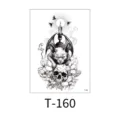 Dark gothic bat cat skull waterproof temporary tattoo sticker for Halloween decor - Bat Cat Skull (T-160) / 150*210mm (7g/Sheet)