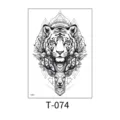 Geometric tiger and deer temporary tattoo sticker black and white waterproof body art. - Geometric Tiger and Deer Head (T-074) / 150*210MM