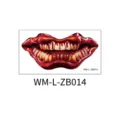 Halloween boca sangrienta grande pegatina de tatuaje temporal fiesta maquillaje de labios - Estilo de boca sangrienta de suspenso (WM-L-ZB014) / 130x70mm