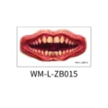 Halloween aterrador boca de monstruo tatuaje temporal fiesta maquillaje pegatina de cuerpo - Estilo de dientes afilados de monstruo (WM-L-ZB015) / 130x70mm