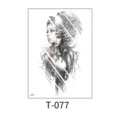 Temporary tattoo sticker waterproof long lasting body art eagle woman fashion design T-077 - Black and White Goddess and Eagle (T—077) / 150*210MM