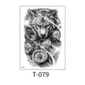 Wolf compass temporary tattoo sticker, waterproof full arm body art design for men and women. - Wolf and Compass Motif (T—079) / 150*210MM