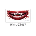 Adhesivo de tatuaje temporal boca de vampiro de Halloween para maquillaje de fiesta y decoración. - Estilo de boca grande de vampiro (WM-L-ZB017) / 130x70mm