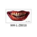 Halloween aterrador boca temporal tatuaje pegatina fiesta horror labios DIY decoración impermeable - Estilo de boca sangrienta con colmillos (WM-L-ZB018) / 130x70mm