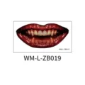 Halloween vampiro boca grande labio tatuaje temporal pegatina fiesta horror cuerpo arte dec - Estilo de labios rojos de terror (WM-L-ZB019) / 130x70mm