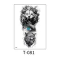Temporary tattoo sticker featuring roaring lion, realistic eye and fierce wolf design. - Lion and Eyeball Design (T—081) / 150*210MM