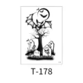 Halloween temporary tattoo sticker dark bat skull waterproof body art design transfer - Bat Tombstone Skull (T-178)