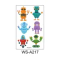 Kids Cartoon Robot Temporary Tattoo Stickers Sheet Party Favors Cute Robot Design Decals - Robot WS-A217 / 120x76mm