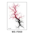 Adesivo per tatuaggio temporaneo di Halloween, adesivo per trucco viso con vene rosse spaventose. - Motivo a Crepe Sfumato Nero e Rosso (WS-F060)