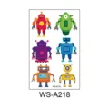 Kids cartoon robot temporary tattoos set, colorful cute sticker sheet for party rewards. - Robot WS-A218 / 120x76mm