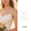 Gouden tijdelijke tatoeage sticker Team Bride huwelijk feest lichaamskunst decoratie TJ-139 - Zilver Stamping Team Bride Kroon (TJ-139)