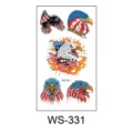 Independence Day temporary tattoo sticker featuring American flag and eagle designs for face use. - WS-331 Style