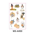 Enfants Halloween autocollants tatouage temporaire mignon citrouille chat fantôme fête - Halloween WS-A400