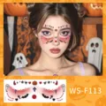 Αυτοκόλλητο τατουάζ προσώπου Halloween χαριτωμένο φάντασμα κολοκύθα αδιάβροχο πάρτι μακιγιάζ - WS-F113
