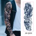 Full arm herbal temporary tattoo sticker waterproof long lasting Greek mythology design - Greek Myth Zeus Pegasus (JM-Q039) / 170*480mm
