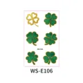 Bambini San Patrizio giorno brillantini tatuaggio adesivo festa irlandese temporaneo - Layout di Trifogli Verde Oro (WS-E106)