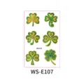 Tatuaggi temporanei glitterati di San Patrizio per bambini, disegni trifoglio oro e verde. - Trifogli Glitterati Verde Oro Lucido (WS-E107)