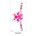 Sexy pink floral temporary tattoo sticker for lower belly, back waist and chest design. - Symmetrical Floral Vine Totem Style (WM-CR003) / Pink & Purple Gradient