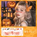 Αδιάβροχα προσωρινά τατουάζ προσώπου Halloween χαριτωμένο αυτοκόλλητο αράχνης φάντασμα - WS-F117