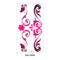 Floral tribal tattoo sticker sheet, pink and purple gradient body art design for waist. - Symmetrical Totem Floral Style (WM-CR004) / Pink & Purple Gradient