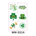 St. Patrick's Day προσωρινά τατουάζ αυτοκόλλητα ιρλανδικό τριφύλλι για πάρτι παιδιά - WM-E0014 / 120*80mm