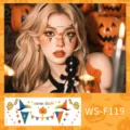 Αυτοκόλλητο προσώπου Halloween προσωρινό τατού χαριτωμένο φάντασμα πάρτι αδιάβροχο - WS-F119