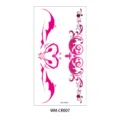 Sexy lower back heart totem temporary tattoo sticker for abdomen and chest decoration. - Heart Totem Floral Vine Style (WM-CR007) / Pink and Purple