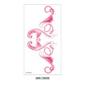 Pink floral temporary tattoo sticker for lower abdomen waist chest body art fashion. - Symmetrical Scroll Totem Style (WM-CR008) / Pink