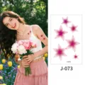 Waterproof watercolor flower temporary tattoo sticker set for women wrist and arm body art. - Floral Pattern (J-073) / 76*120mm