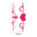 Pink heart vine temporary tattoo sticker for belly and waist, sexy body art decoration. - Pinkish Red Vine Heart Totem Style (WM-CR010) / Pink
