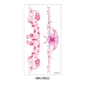 Pink floral temporary tattoo sticker, sexy lower abdomen and waist body art decal design. - Symmetrical Floral Totem Style (WM-CR012) / 160*85mm / Pink