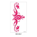 Pink floral temporary tattoo sticker, sexy lower back and abdomen body art body sticker. - Symmetrical Totem Style (WM-CR017) / 160*85mm / Pink