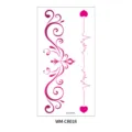 Pink floral totem heartbeat temporary tattoo sticker for sexy waist abdomen body art decor - Heart Heartbeat Line Totem Style (WM-CR018) / 160*85mm / Vivid Pink
