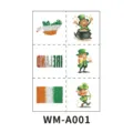 St. Patricks Tag temporäre Tattoos Bogen irisches Kleeblatt Kobold Kinder Party Aufkleber. - WM-A001 (Glitzer-Version) / 120*80mm