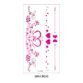 Pink rose and heart temporary tattoo sticker for abdomen and waist, chic body art style WM-CR020 - Rose Heart Combination Totem Style (WM-CR020) / 160*85mm / Pink