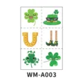 St. Patrick's Day Tattoos Bogen mit niedlichen Kleeblättern, Hüten und Hufeisen Motiven. - WM-A003 (Glitzer-Version) / 120*80mm