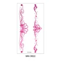 Pink floral tribal temporary tattoo sticker for lower abdomen waist body art decor - Double Row Symmetrical Line Totem Style (WM-CR022) / Pink