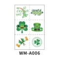 St. Patrick's Day temporäre Tattoo Aufkleber süßer Klee Irisches Fest Kinder Party Bogen - WM-A006 (Glitzer-Version) / 120*80mm