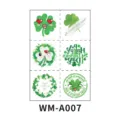 St. Patrick's Day temporäre Tattoos Kleeblatt wasserdichte Aufkleber für Kinder Party. - WM-A007 (Glitzer-Version) / 120*80mm