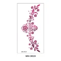 Magenta floral temporary tattoo sticker for belly waist and chest art design SKU WM-CR029 - Long Strip Floral Vine Symmetrical Style (WM-CR029) / Rose Red Gradient